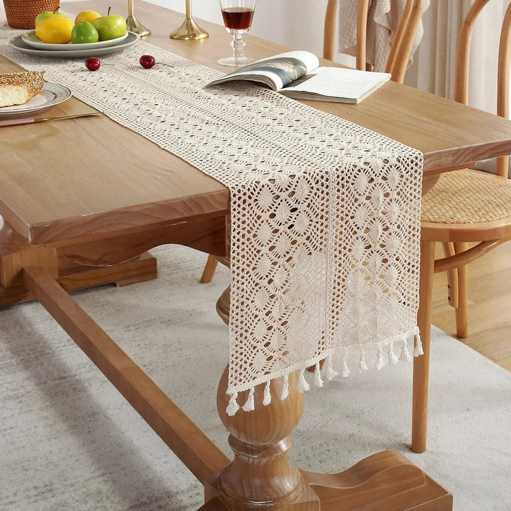 Chemin de Table Rosace au Crochet - Artisanat Floral Authentique