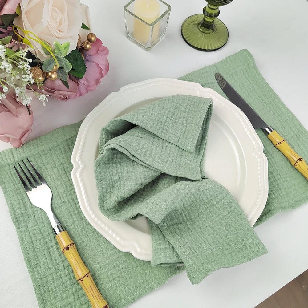 Lot de 12 Serviettes de Table Délicates en Coton