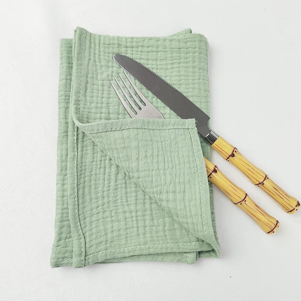 Lot de 12 Serviettes de Table Délicates en Coton