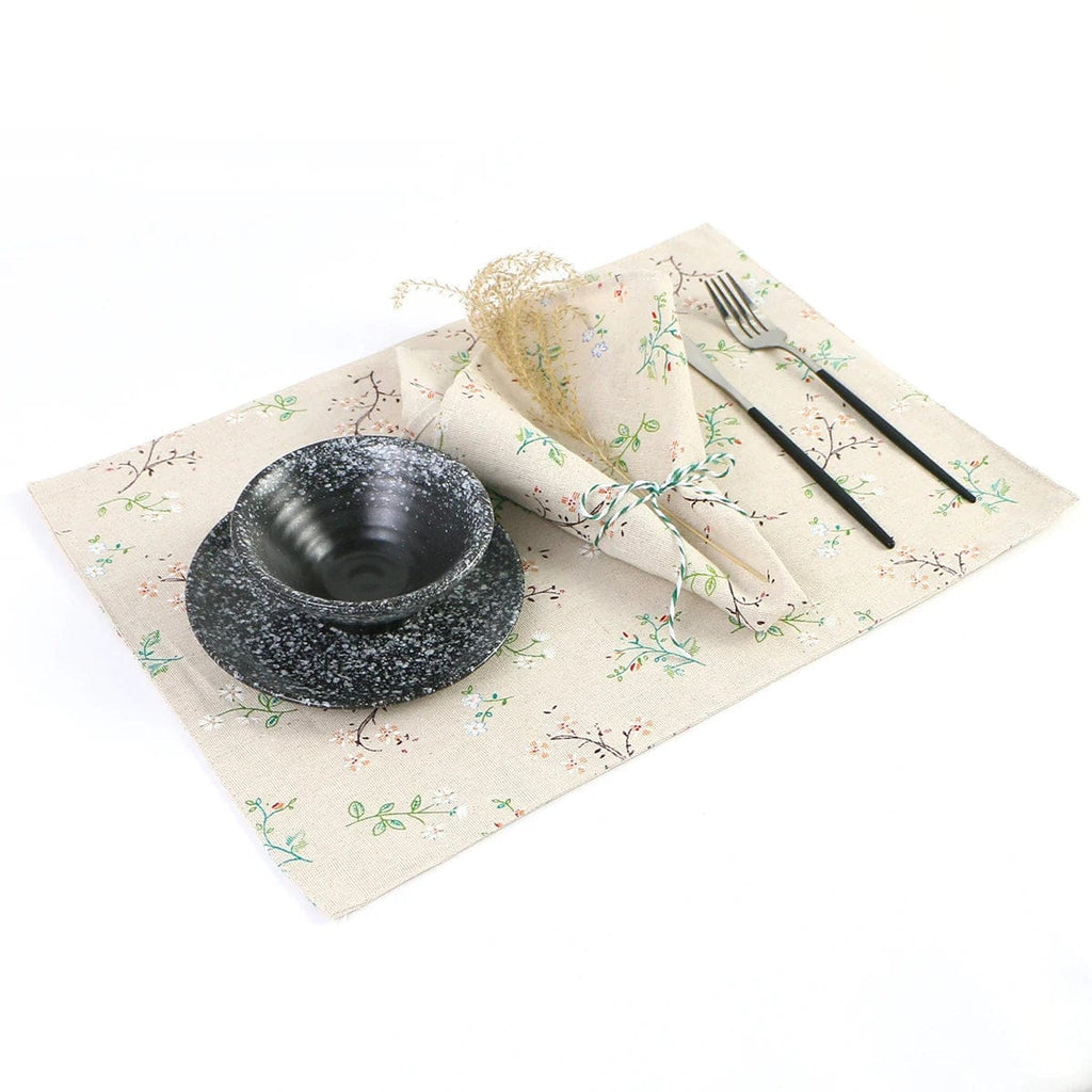 Lot de 2 Serviettes de Table à Imprimé Floral