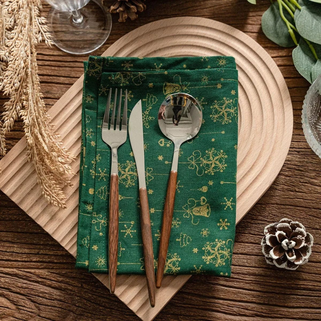 Lot de 4 Serviettes de Table avec Motifs de Noël