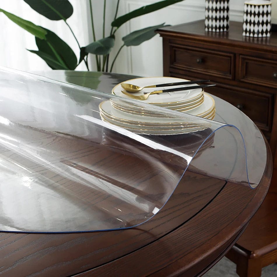 Nappe de Table Transparente Ronde - Protection PVC Cristal