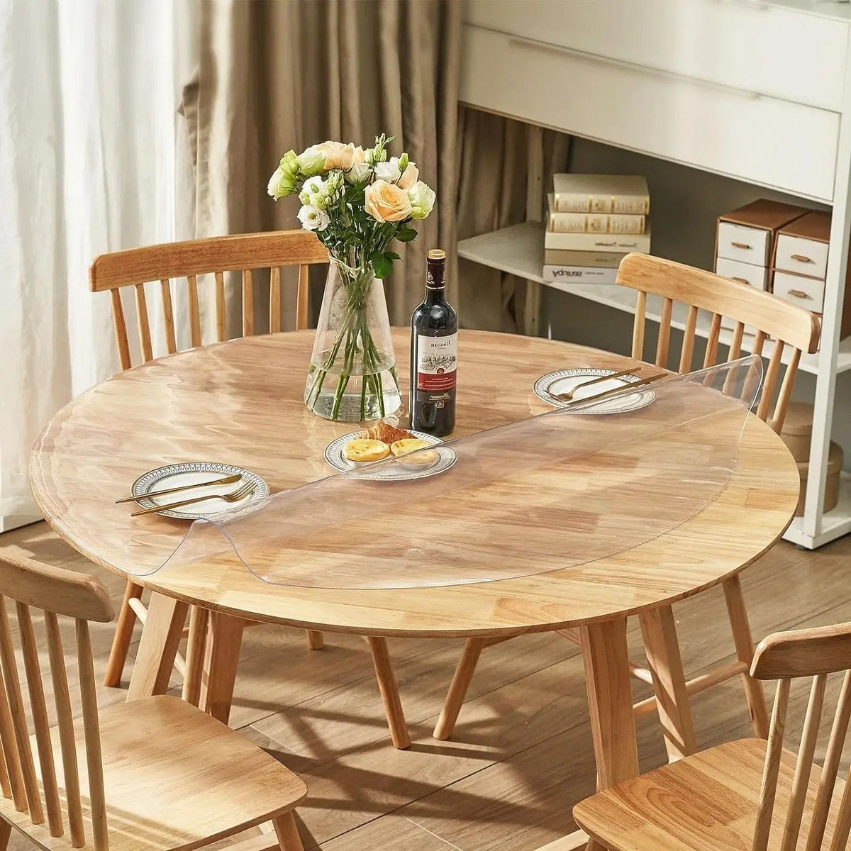 Nappe de Table Transparente Ronde - Protection PVC Cristal