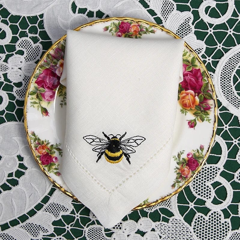 Serviette de Table avec Abeille Brodée