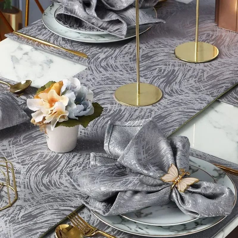 Serviette de Table Grise et Luxueuse