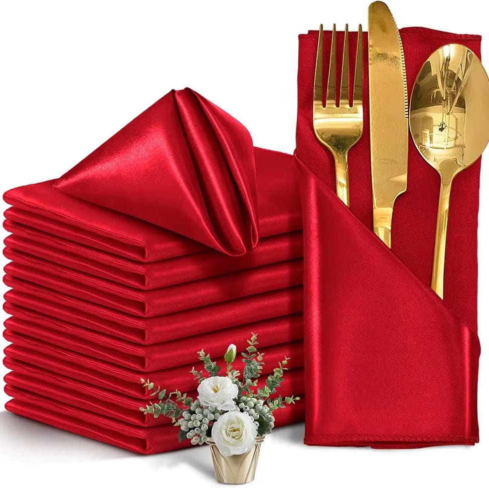 Serviettes de Table Satinées de Noël - Lot de 6