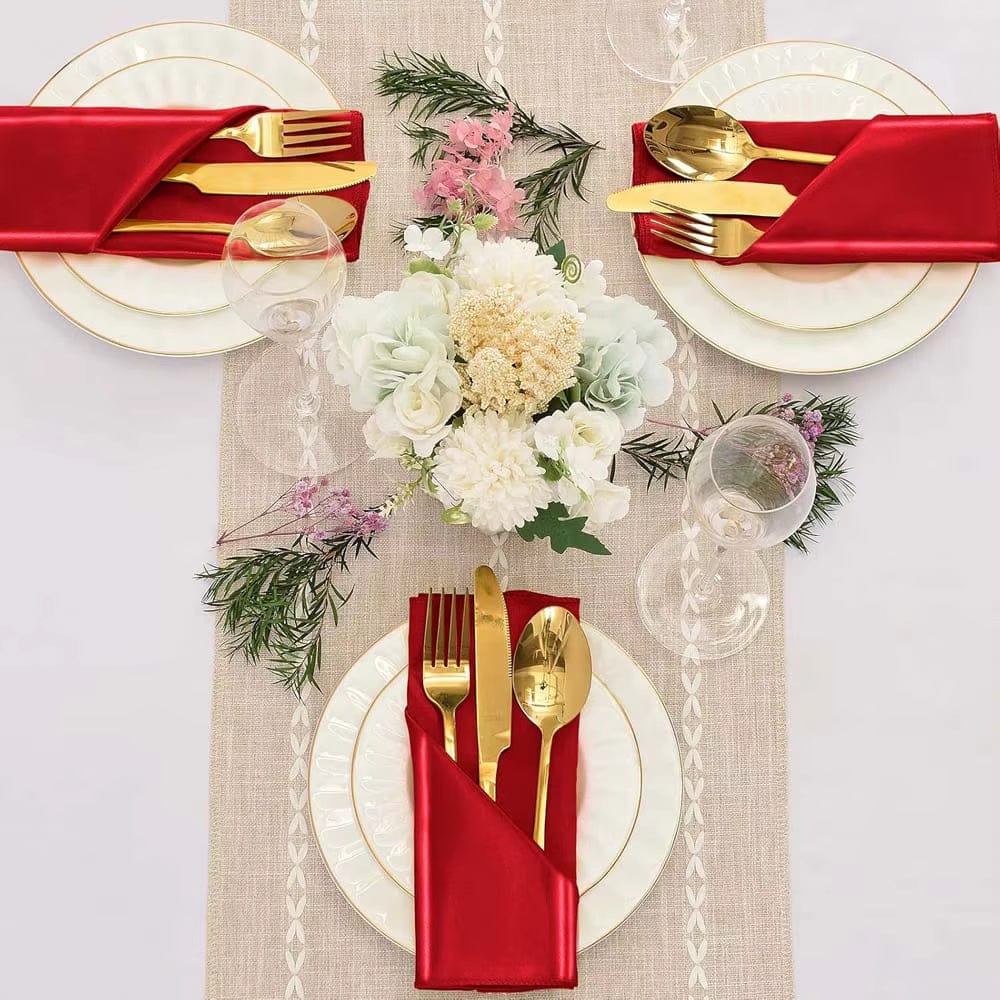 Serviettes de Table Satinées de Noël - Lot de 6