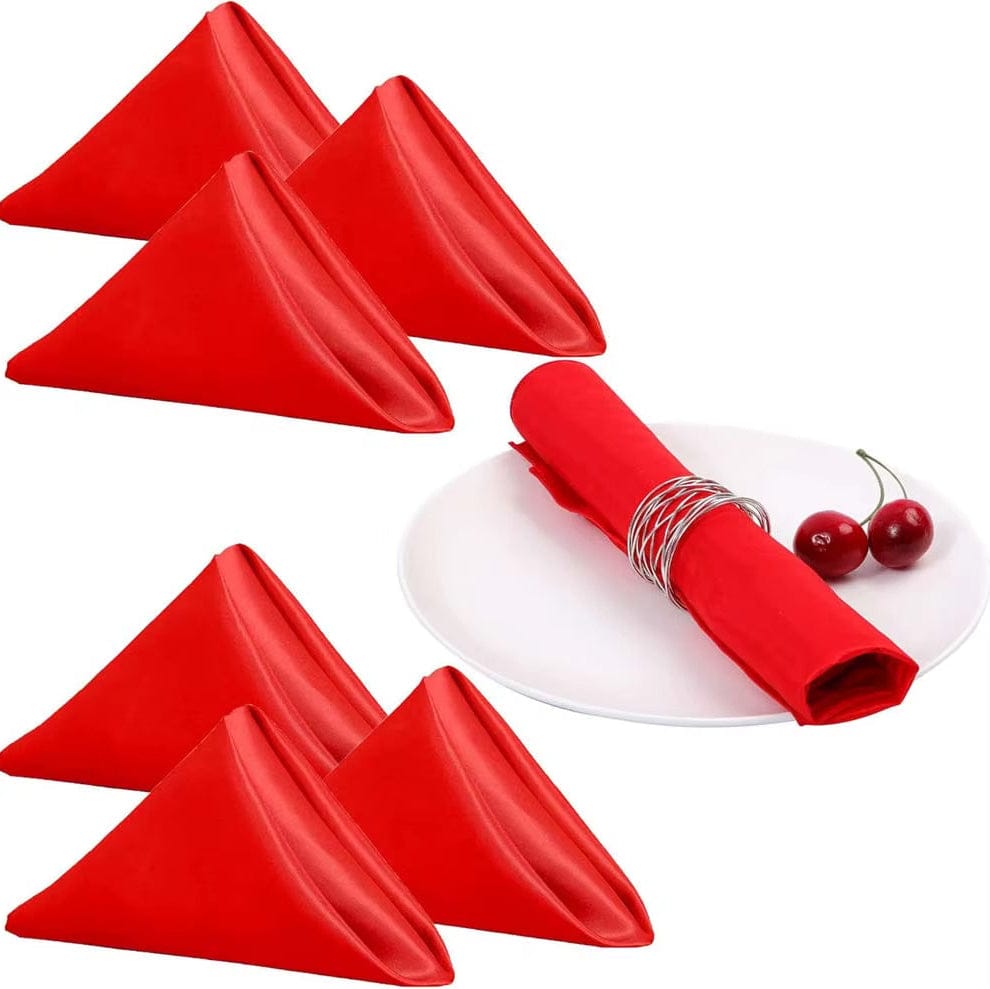 Serviettes de Table Satinées de Noël - Lot de 6