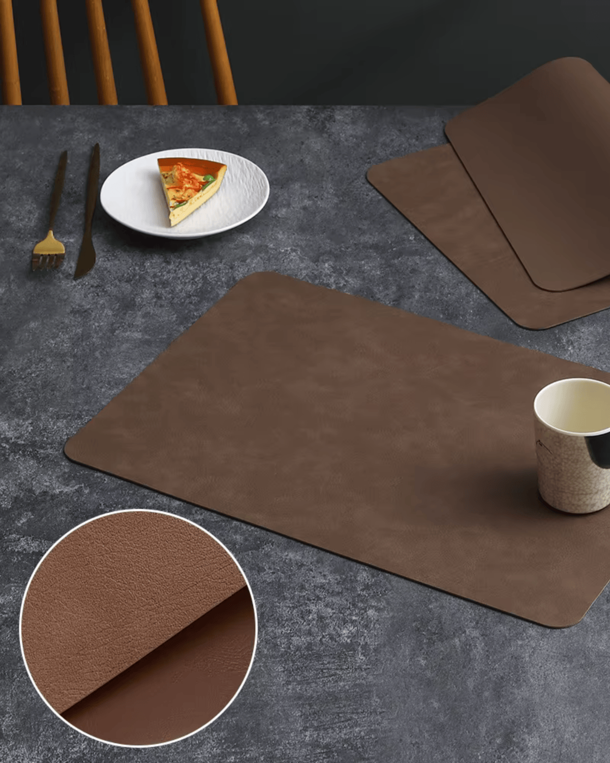 Set de Table Cuir Bicolore - 8 Coloris Luxe