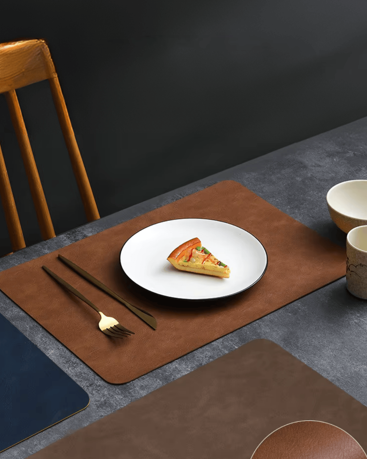 Set de Table Cuir Bicolore - 8 Coloris Luxe