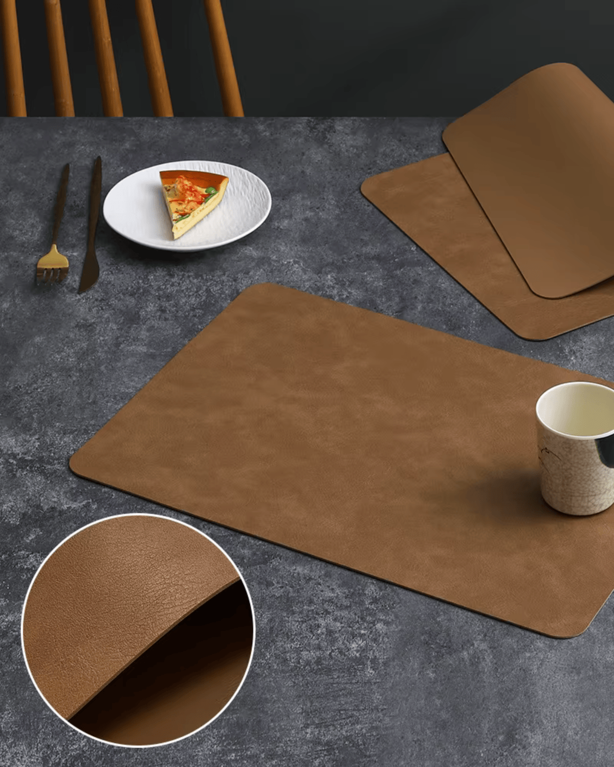 Set de Table Cuir Bicolore - 8 Coloris Luxe