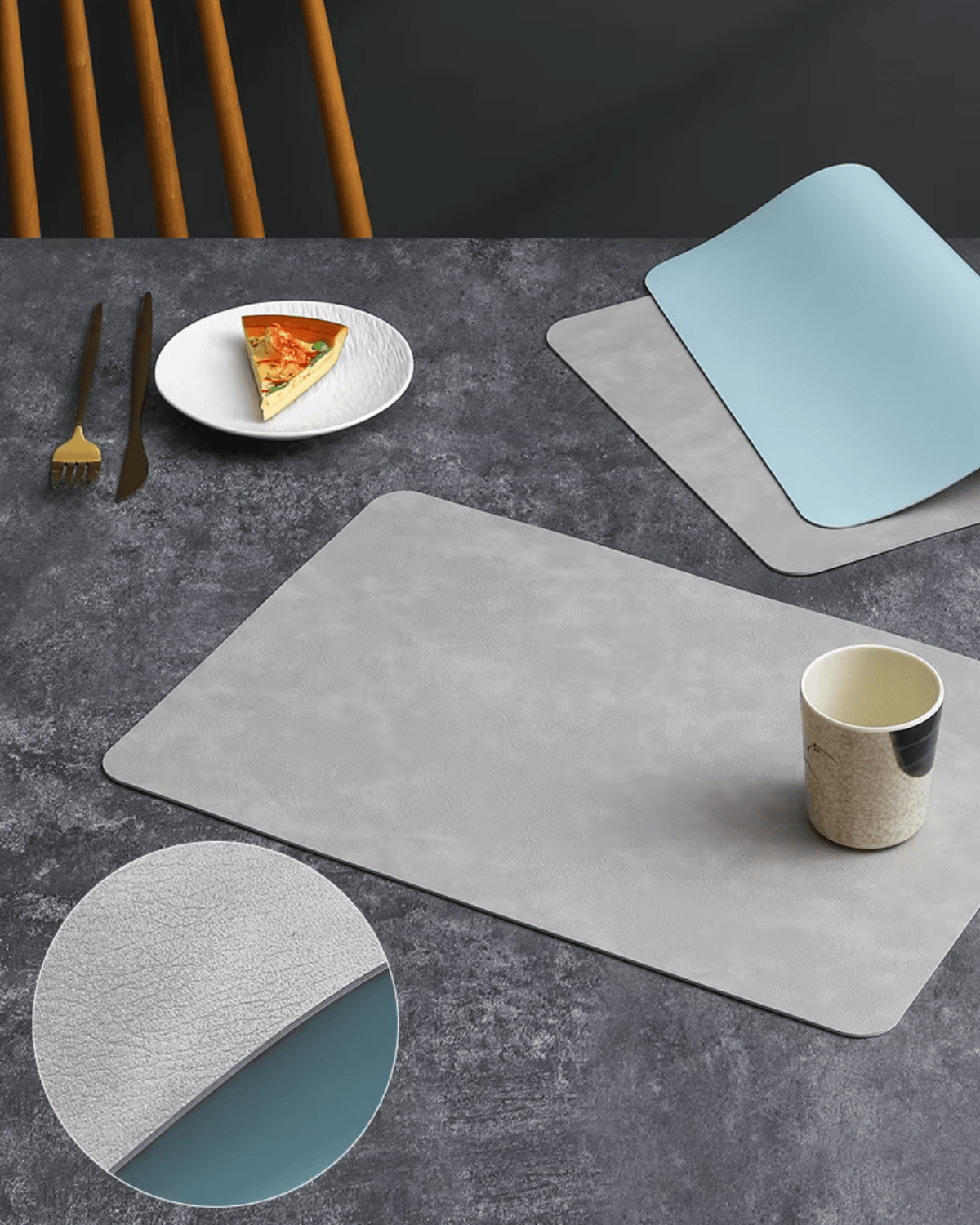 Set de Table Cuir Bicolore - 8 Coloris Luxe