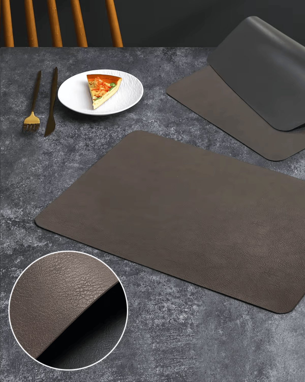 Set de Table Cuir Bicolore - 8 Coloris Luxe