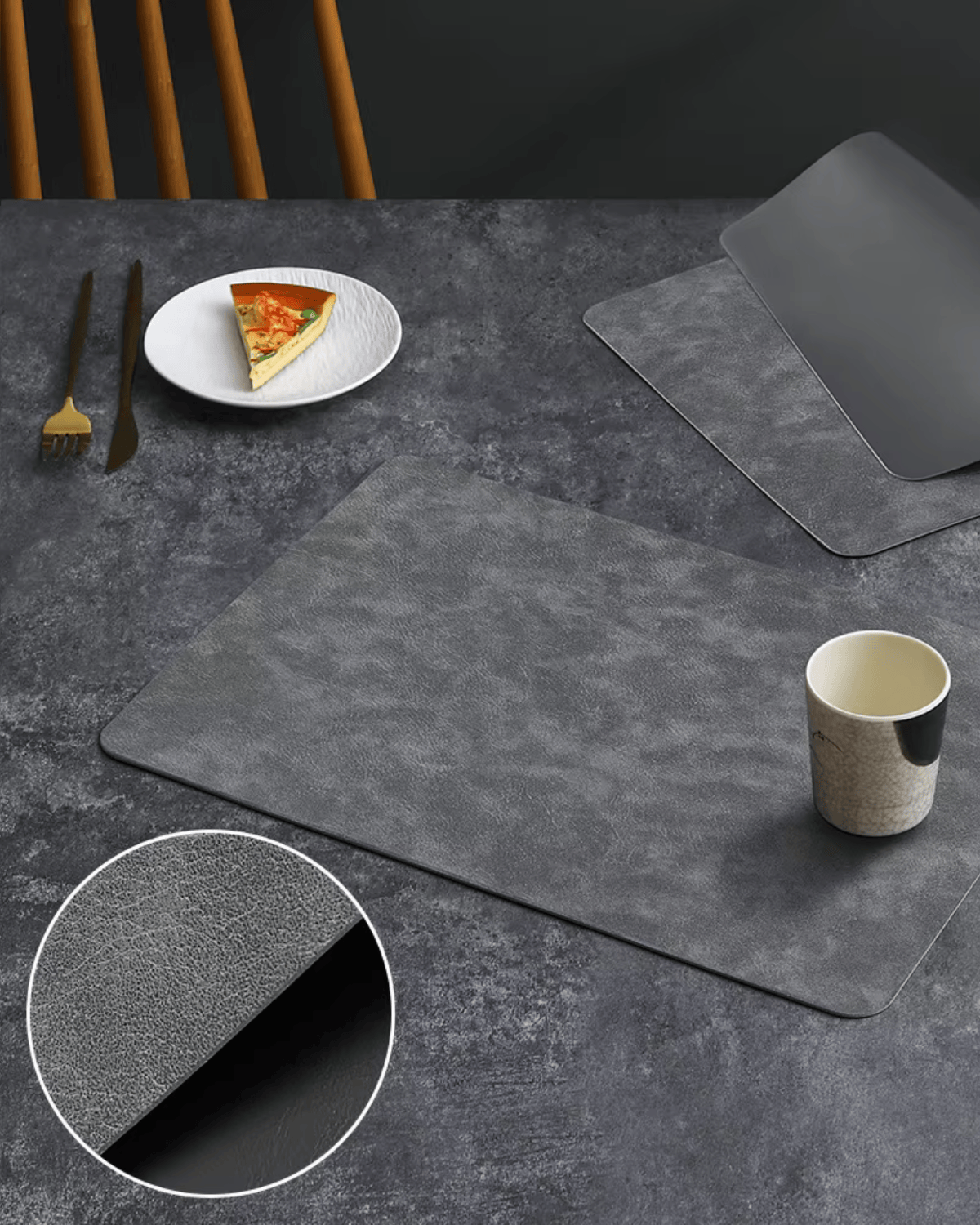 Set de Table Cuir Bicolore - 8 Coloris Luxe