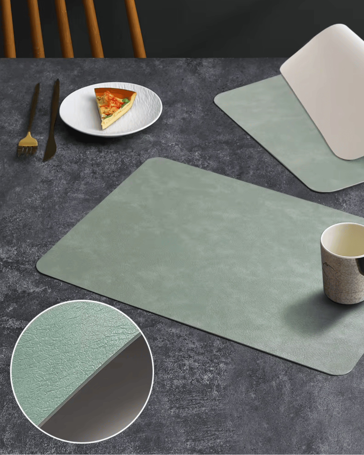 Set de Table Cuir Bicolore - 8 Coloris Luxe