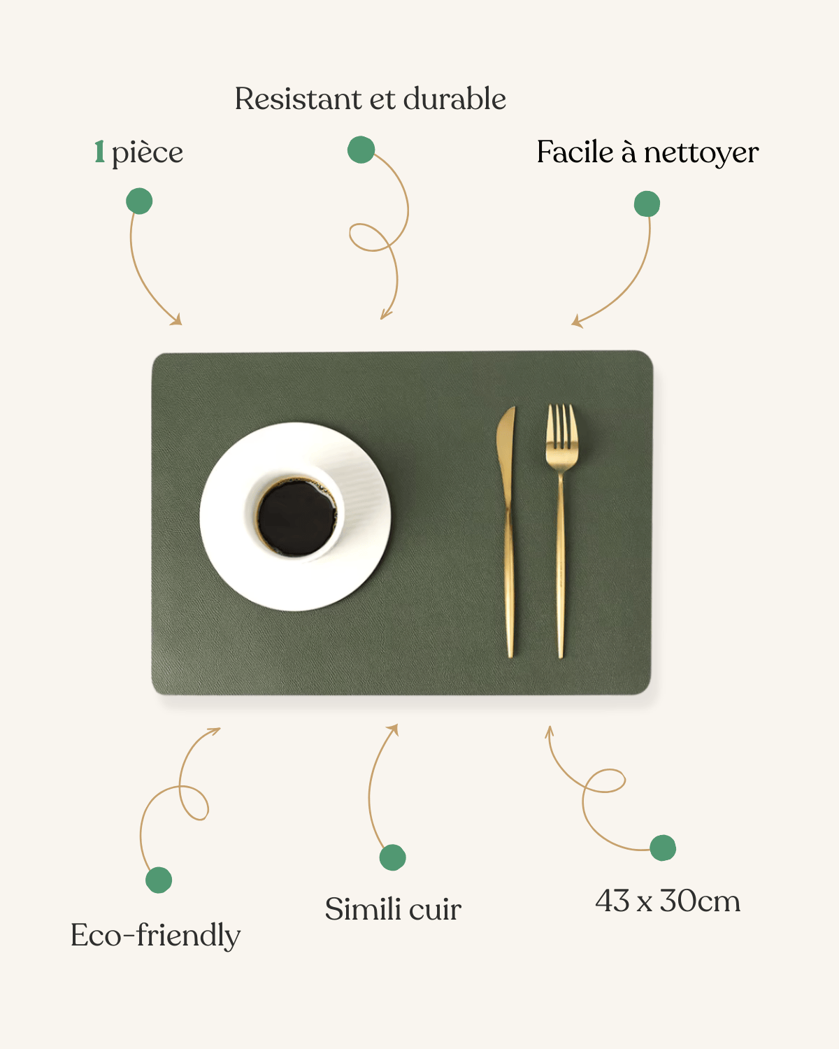 Set de table en cuir synthétique