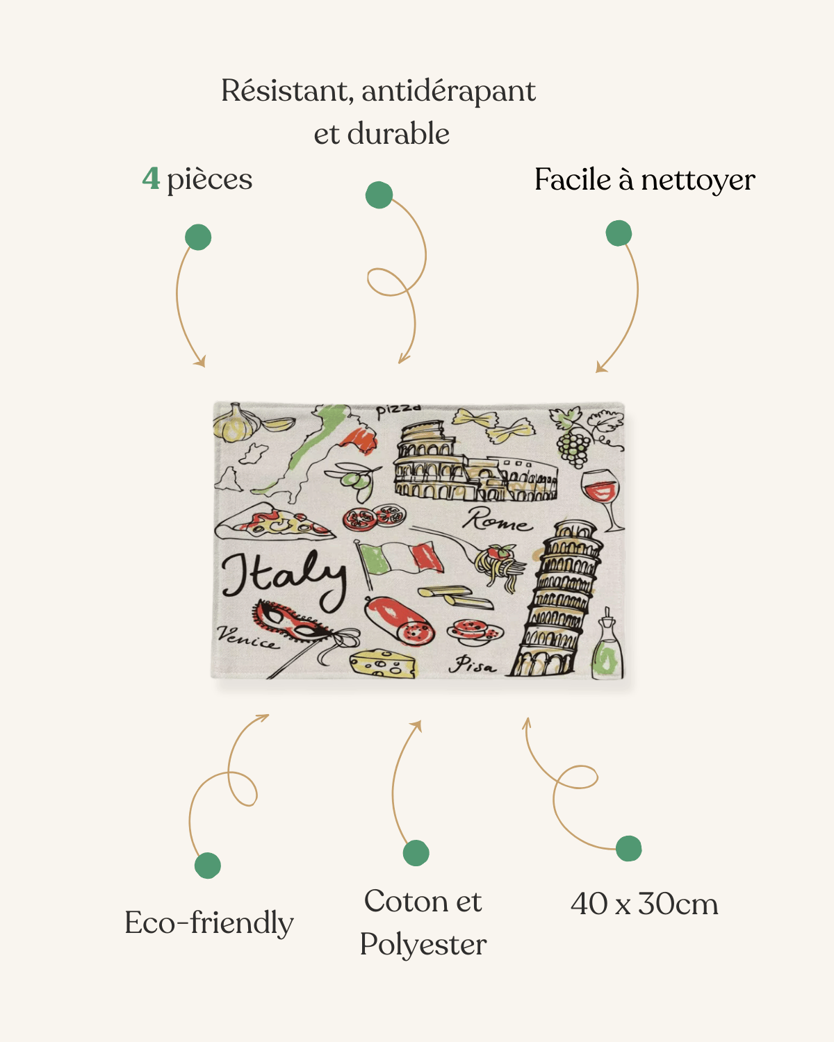 Set de table en papier italien