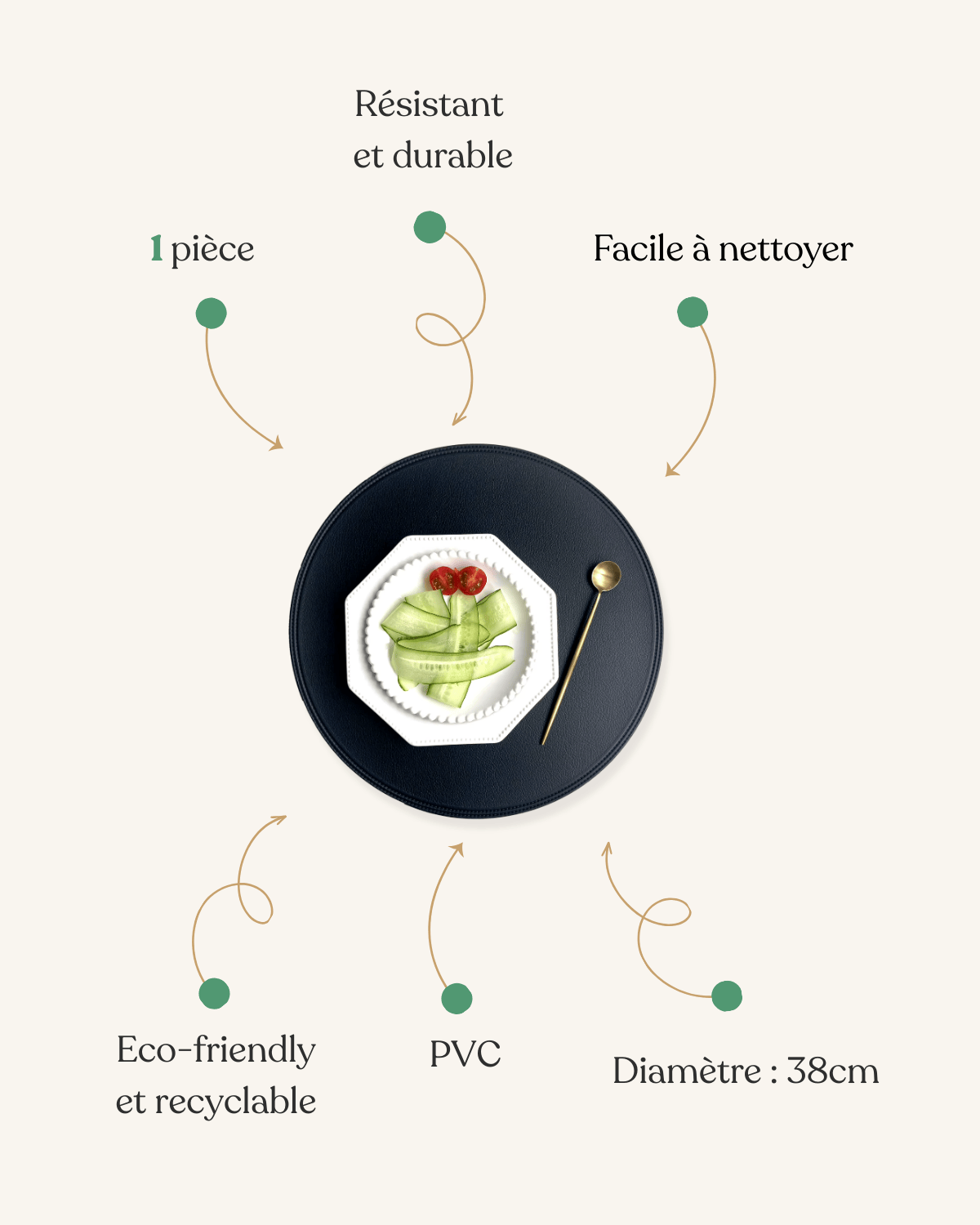 Set de table en simili cuir