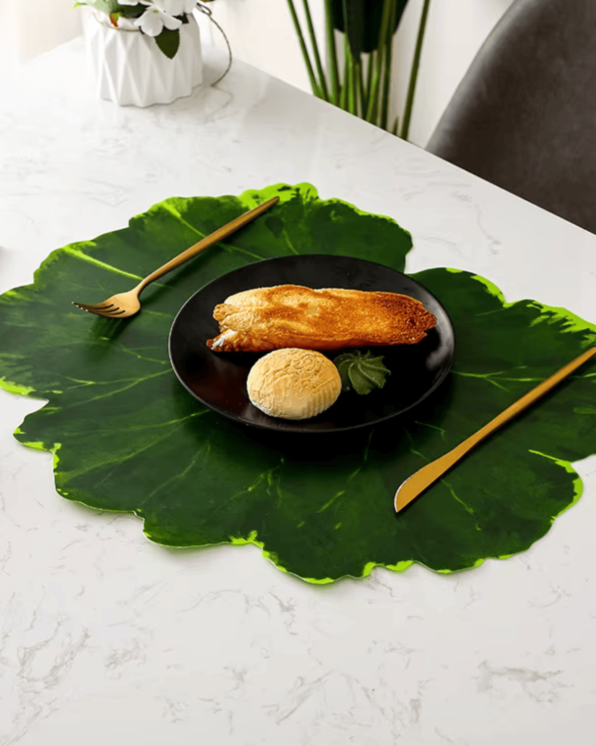 set de table feuillage