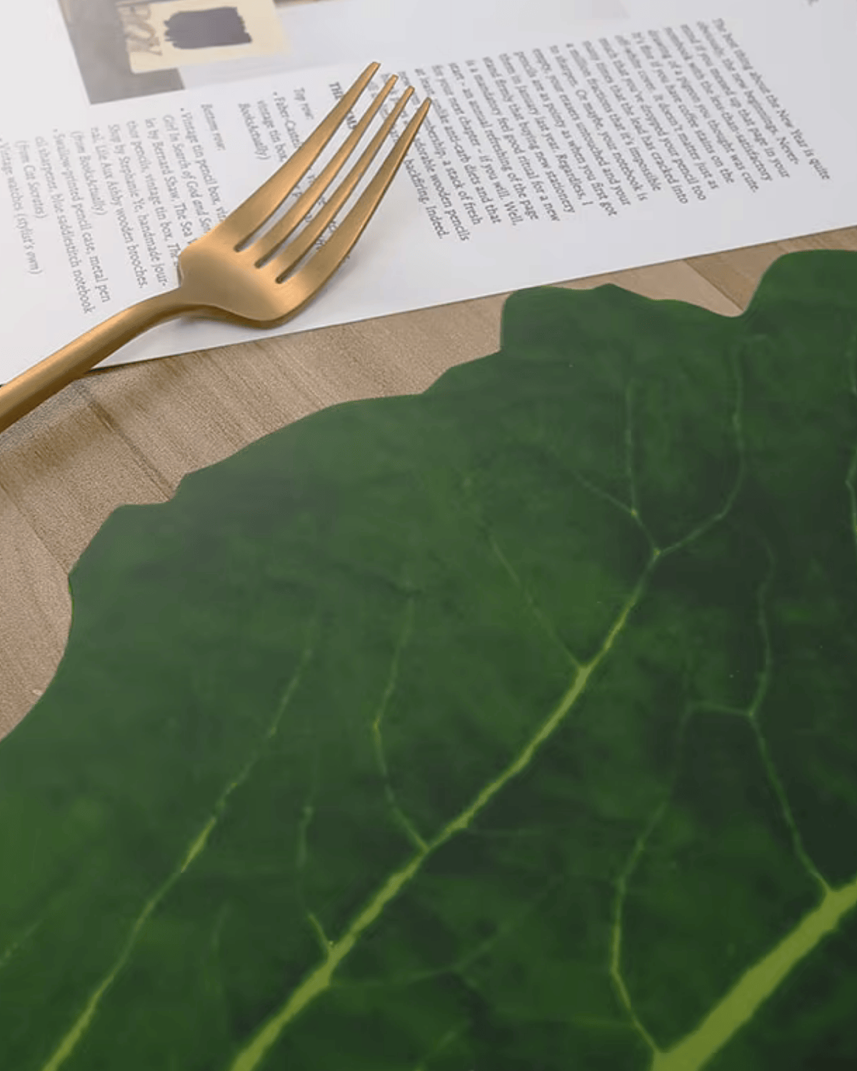 set de table feuillage