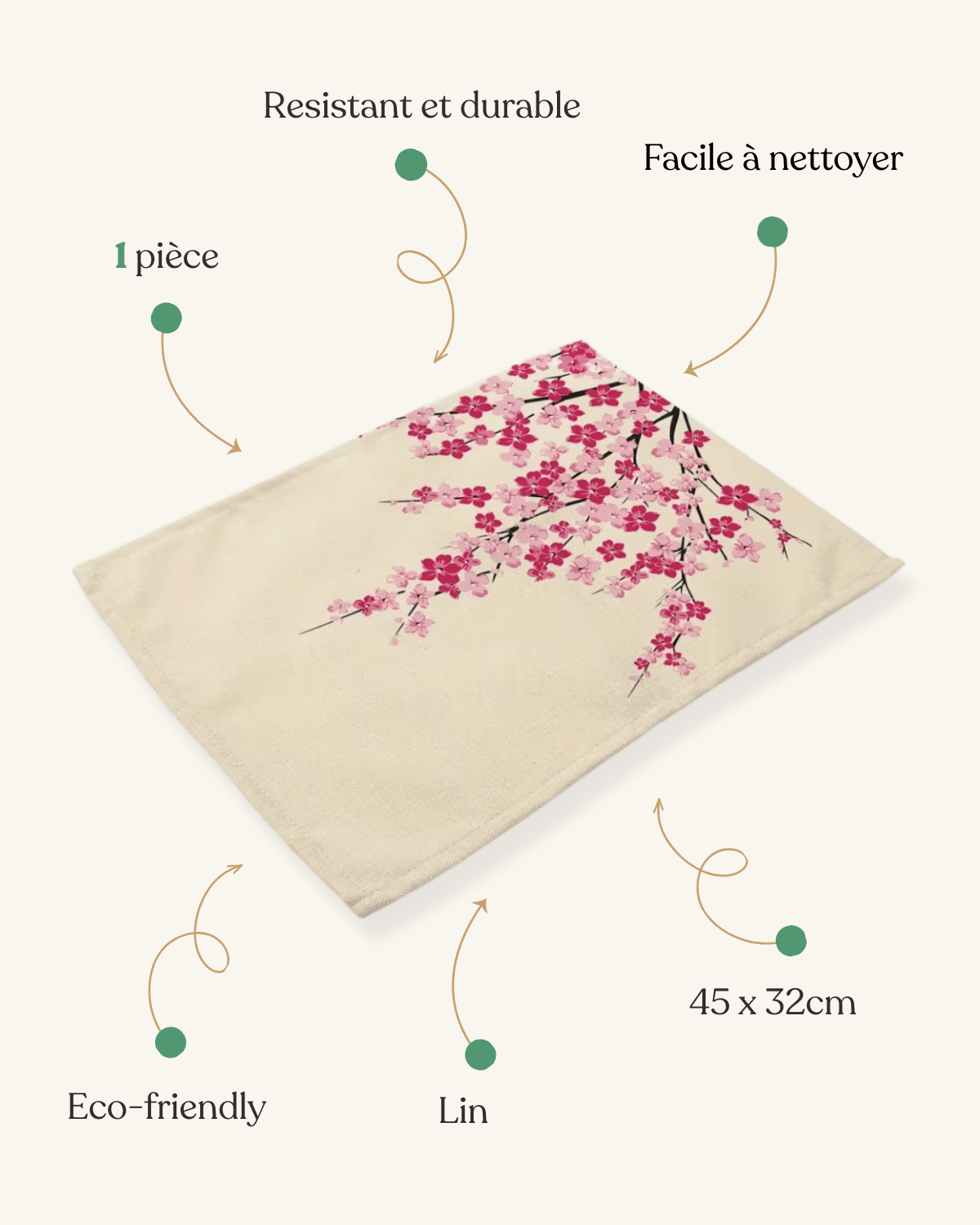 Set de table fleur de cerisier