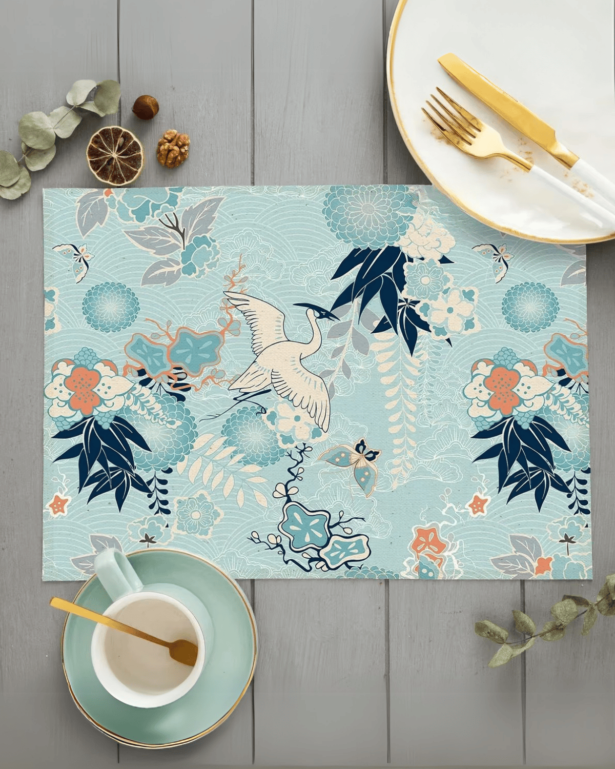 Set de table grue japonaise