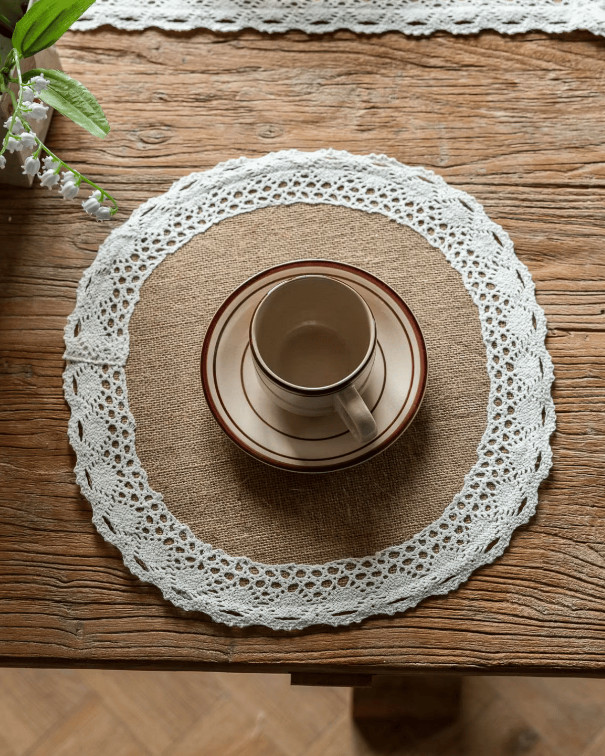 Set de table jute dentelle