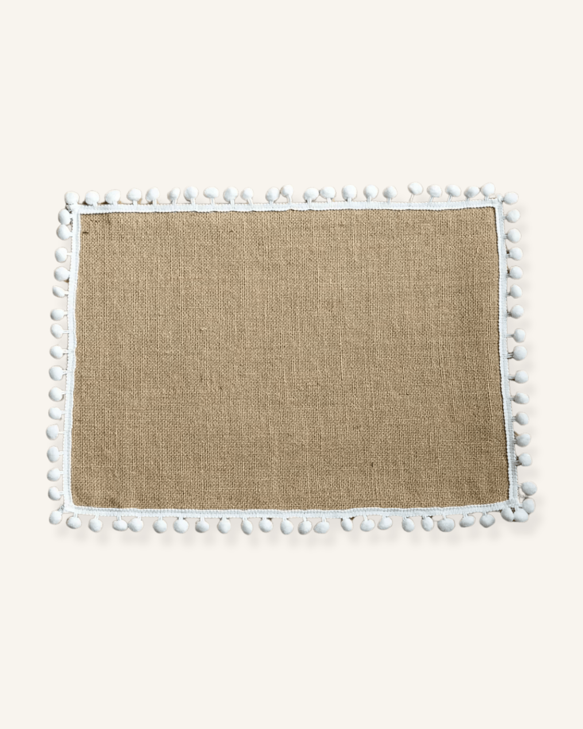 Set de Table Jute Pompons - Naturel Bohème Beige - Lot de 6