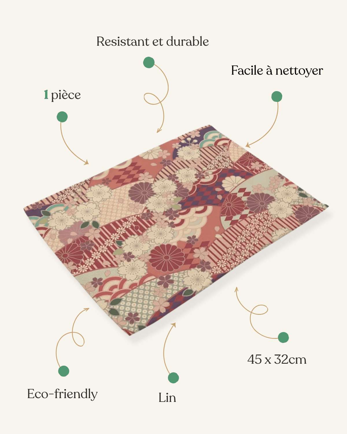 Set de table motif japonais