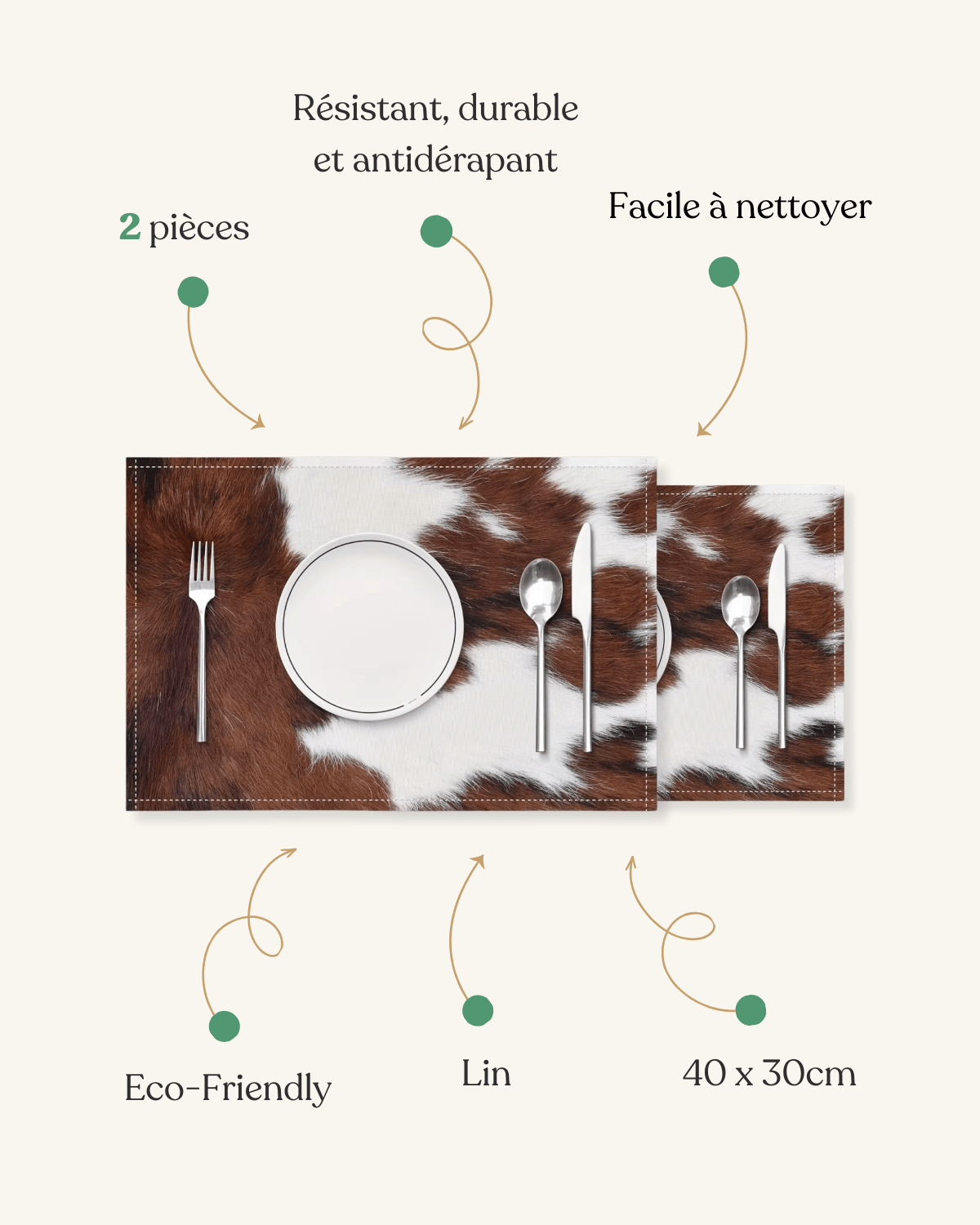 Set de table peau de vache