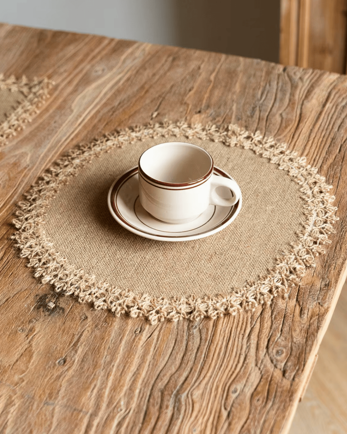 Set de table rond jute