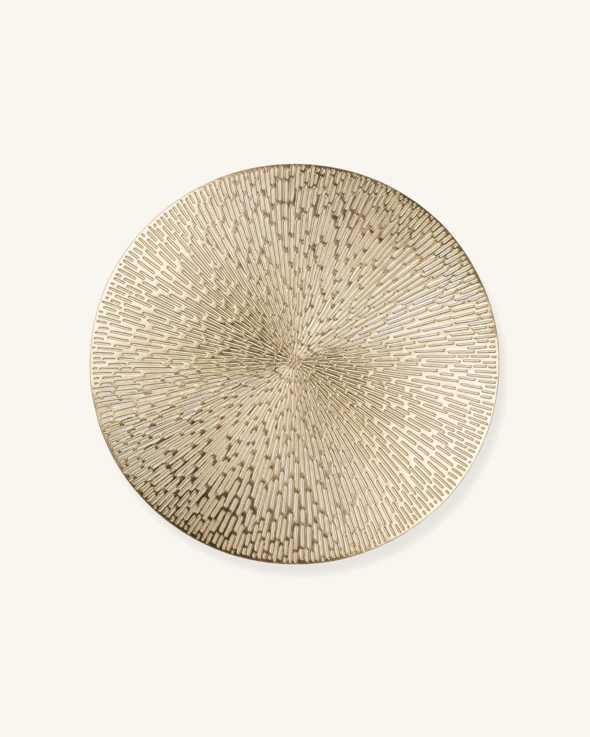 Set de Table Rond Rayonnant - Plastique Doré Argenté Chic