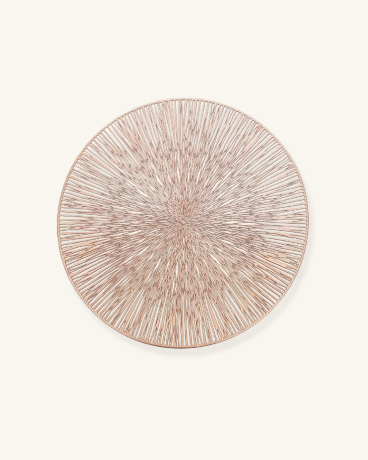 Set de Table Rond Rayonnant - Plastique Doré Argenté Chic