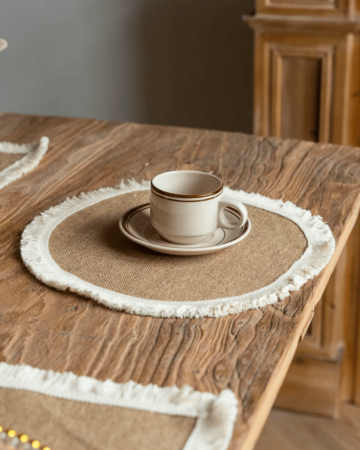 Set de table rond toile de jute