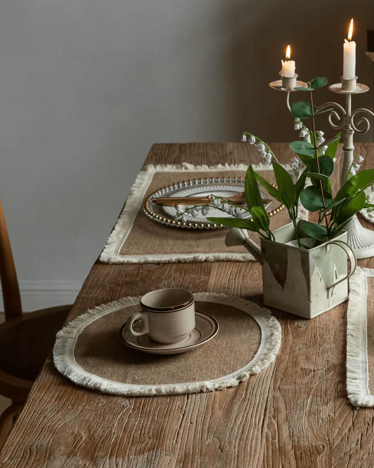 Set de table rond toile de jute