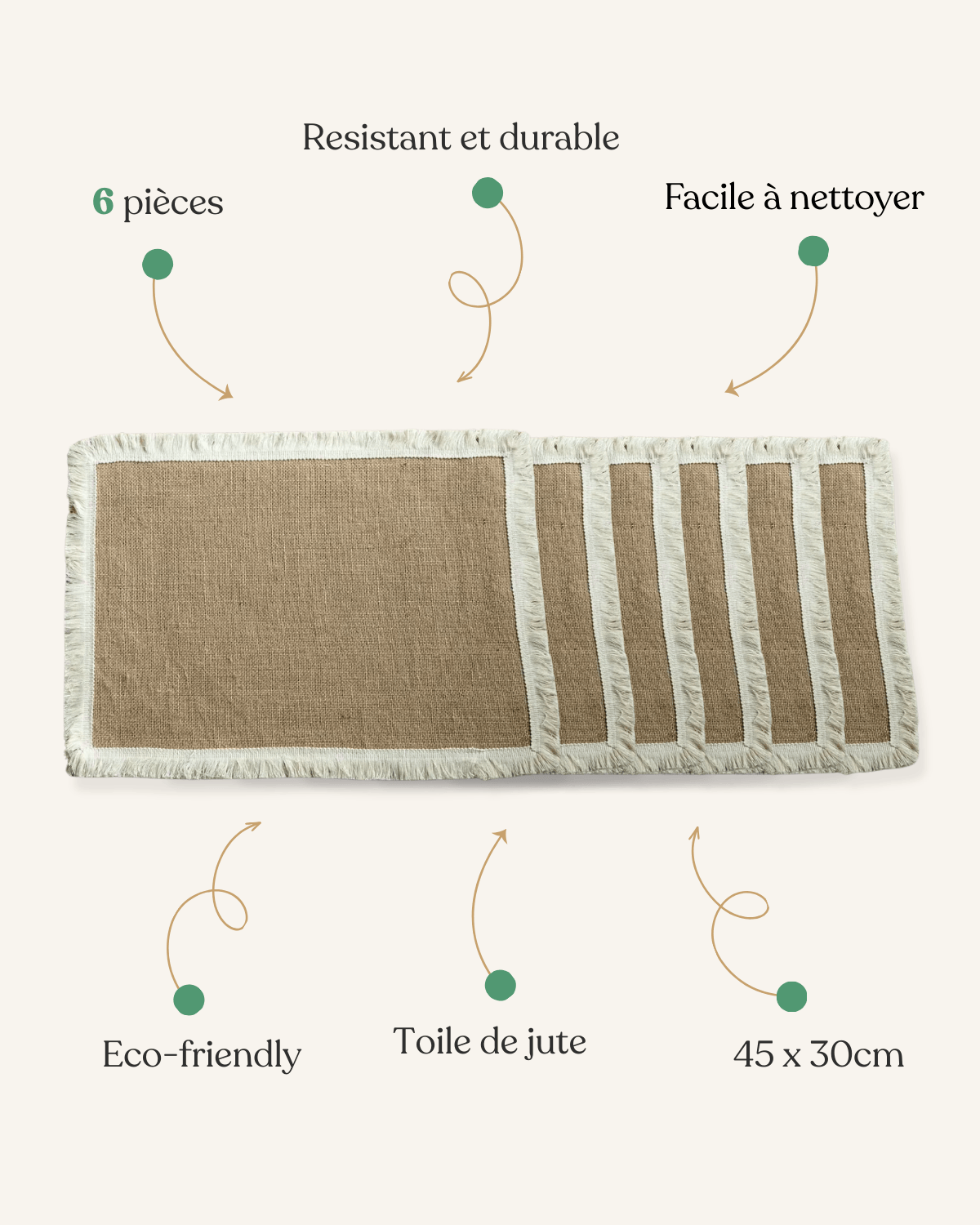 Set de table toile de jute